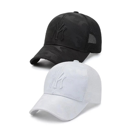 New Spring/Summer Embroidered Letter Camouflage Hat Men'S Fashion Casual Baseball Cap Breathable Cap, Mesh Visor Hat