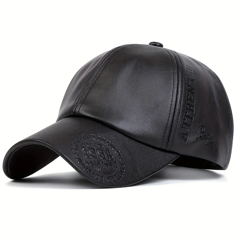 Unisex Vintage Leather Baseball Caps Spring Autumn Outdoor Sunscreen Hat Adjustable Casual Trucker
