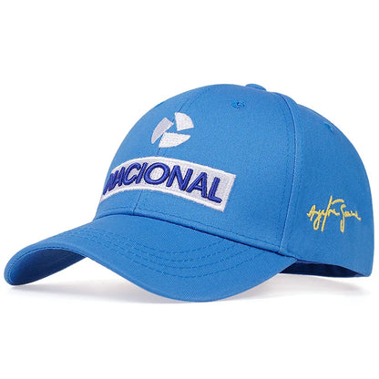 New Ayrton Senna Racer Fashion Embroidery Cap Outdoor Sun Protection Team Baseball Cap