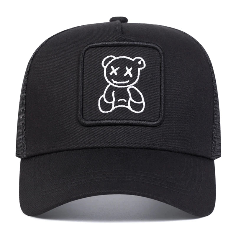 Unisex Xx Little Bear Embroidery Baseball Net Caps Spring Summer Outdoor Adjustable Casual Hats