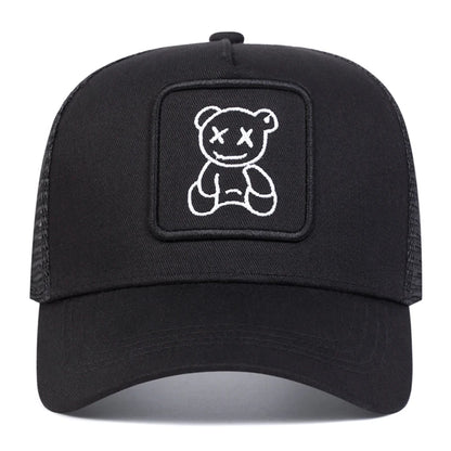 Unisex Xx Little Bear Embroidery Baseball Net Caps Spring Summer Outdoor Adjustable Casual Hats
