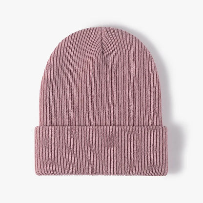 Women Men Autumn Winter Warm Beanie Hat Solid Color Lady Male Stretch Knitted Crochet Beanies Cap