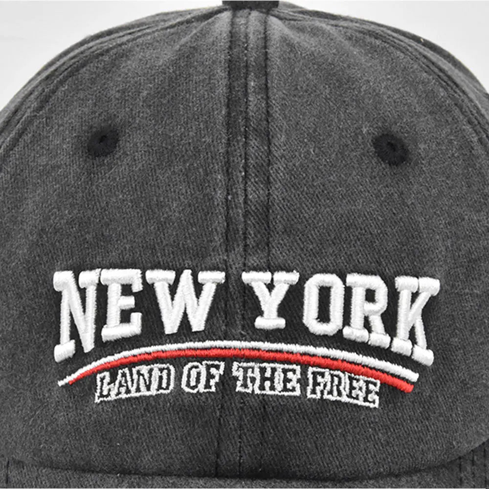 Retro Embroidered Letter Baseball Cap Unisex Adjustable Washed Cotton Hip Hop Snapback Outdoor