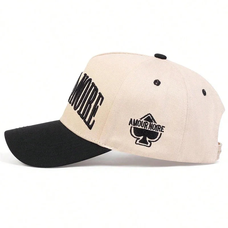 Unisex Amour Noire Spades Embroidery Baseball Caps Spring Autumn Outdoor Adjustable Casual Hats Dad