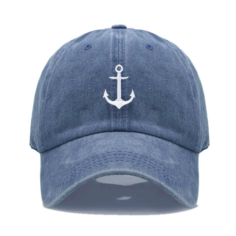 Anchor Embroidered Baseball Cap Women Men Adjustable Soft Washed Cotton Dad Hat Unisex Classic Golf