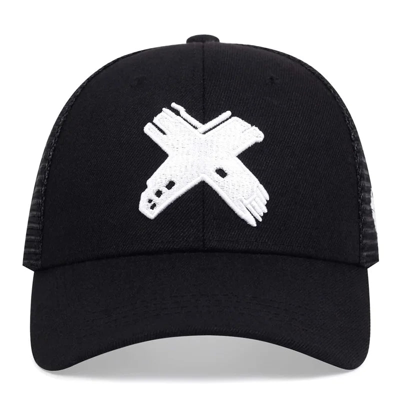 Summer Men Mesh Baseball Cap Outdoor Sport X Letter Snapback Hat Women Unisex Breathable Caps Hip