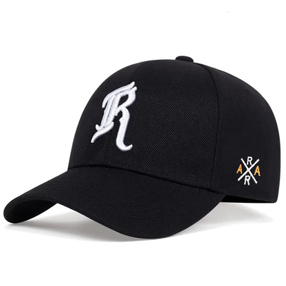 Letter Embroidery R Baseball Caps Women Men Autumn Winter Cotton Adjustable Snapback Hat Casual Hip
