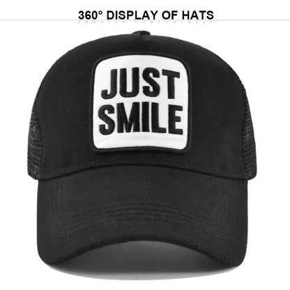 Letters Embroidered Mesh Baseball Cap Men Women Hip Hop Snapback Adjustable Outdoor Sports