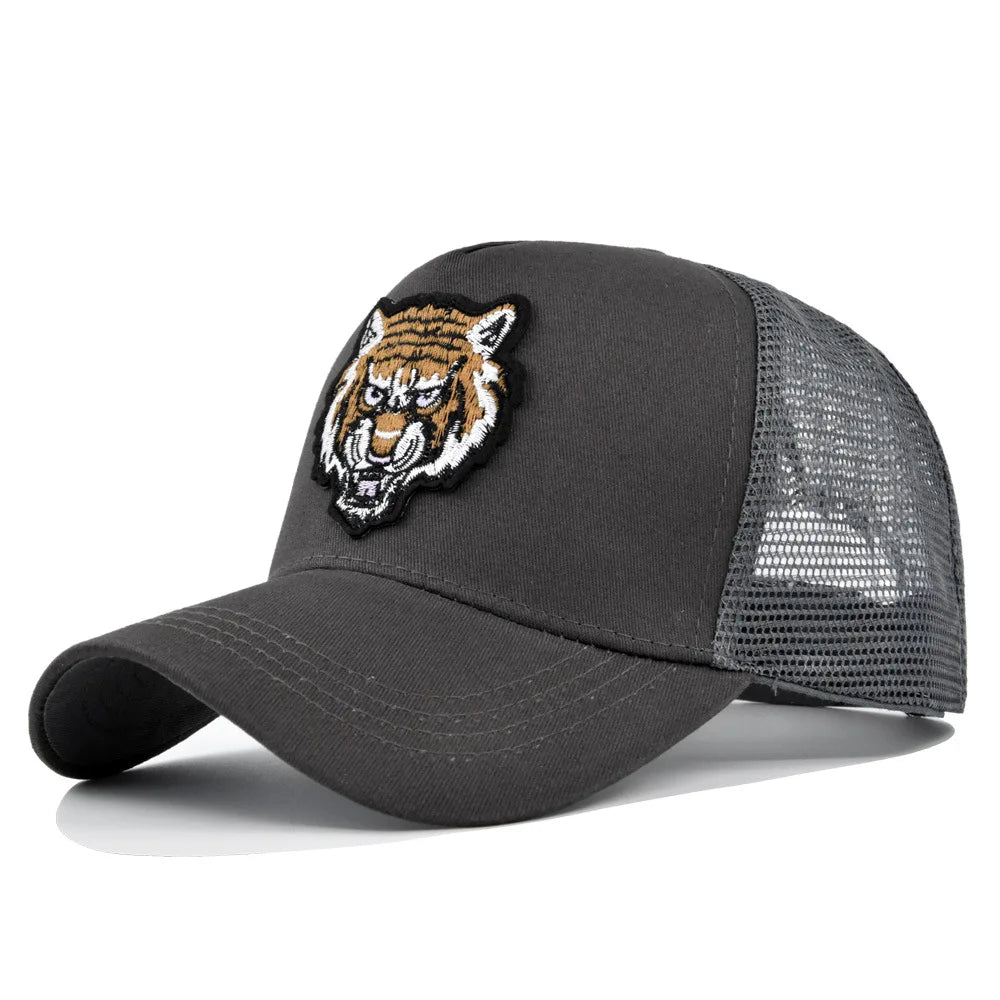 High Quality Embroidery Animal Mesh Baseball Cap Unisex Adjustable Cotton Fashion Hip Hop Snapback Outdoor Breathable Sun Hat