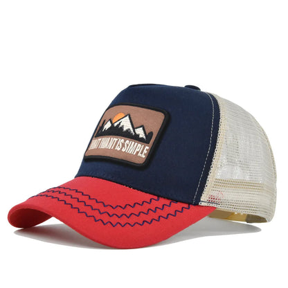 Embroidered Patch Breathable Baseball Caps Spring Summer Outdoor Adjustable Casual Hat Sunscreen Hip