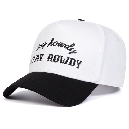 Unisex Stay Rowdy Letter Embroidery Baseball Caps Spring Autumn Outdoor Adjustable Casual Hats Hip