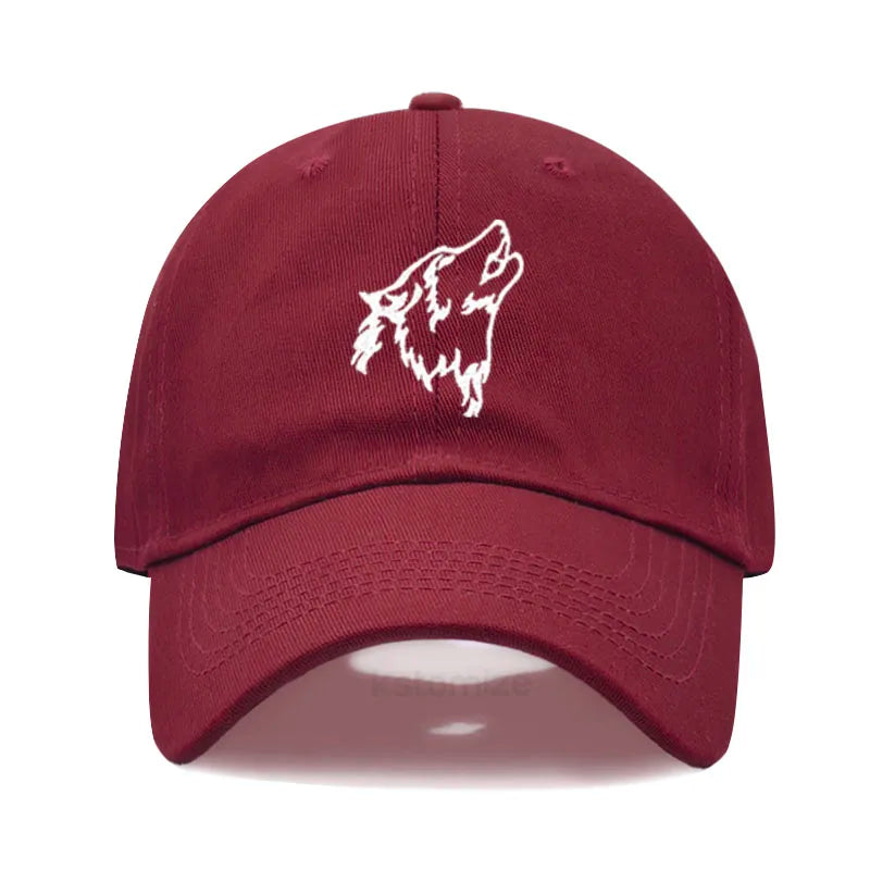 Women S Baseball Cap Men Washed Cotton Wolf Howl Embroidery Dad Hat Sport Golf Caps Man Sun Hats