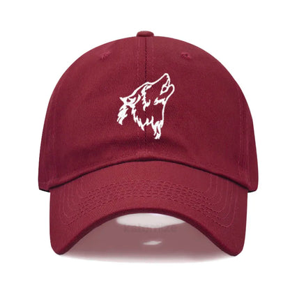 Women S Baseball Cap Men Washed Cotton Wolf Howl Embroidery Dad Hat Sport Golf Caps Man Sun Hats