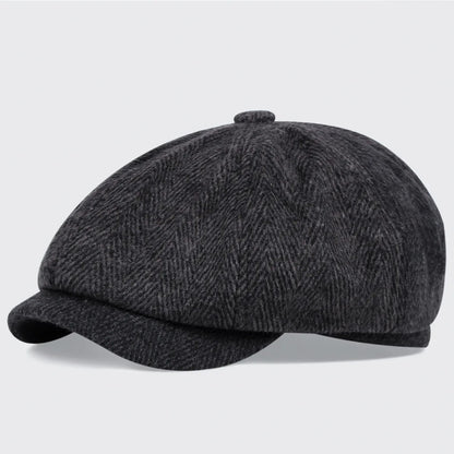 Suede Winter Retro Newsboy Caps Men Gentry Outdoor Octagonal Hat Painters Hats Adjustable Gatsby