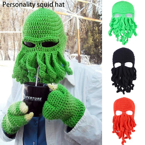 Handmade Tentacle Octopus Cotton Hat Crazy Party Squid Balaclava Winter Warm Skull Bean Men Best