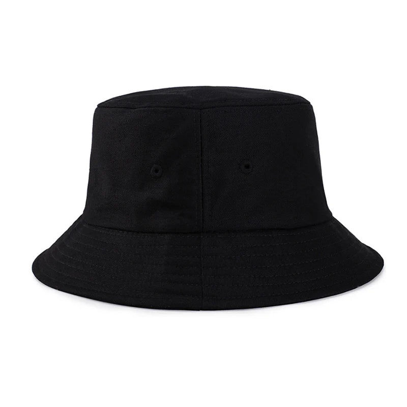 100 Cotton Solid Color Bucket Hat Summer Sun Protection Breathable Round Crown