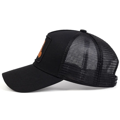 Unisex Snapback Caps Men Breathable Mesh Hats Women Embroidery Bear Baseball Cap Man S Cotton Hip