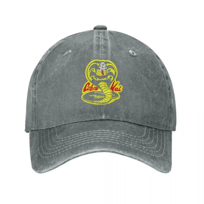 Hip Hop Baseball Cap Adjustable Hat Cobra Kai Karate Kid Spring Autumn Hats Snake Dojo Anime Denim