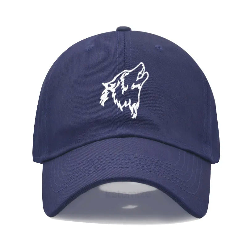 Women S Baseball Cap Men Washed Cotton Wolf Howl Embroidery Dad Hat Sport Golf Caps Man Sun Hats