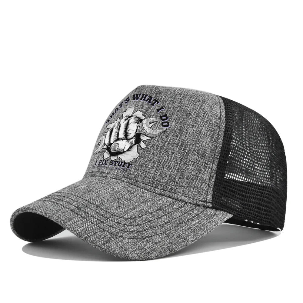 Spring Summer Printed Mesh Breathable Baseball Cap Personality Logo Men Women Couples Visor Hat