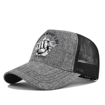 Spring Summer Printed Mesh Breathable Baseball Cap Personality Logo Men Women Couples Visor Hat