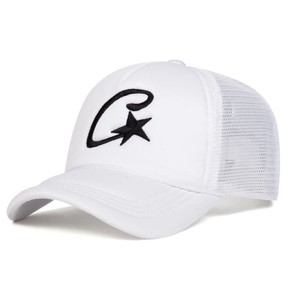 Unisex C Letter Pentagram Embroidery Baseball Net Caps Spring Summer Outdoor Adjustable Casual Hats
