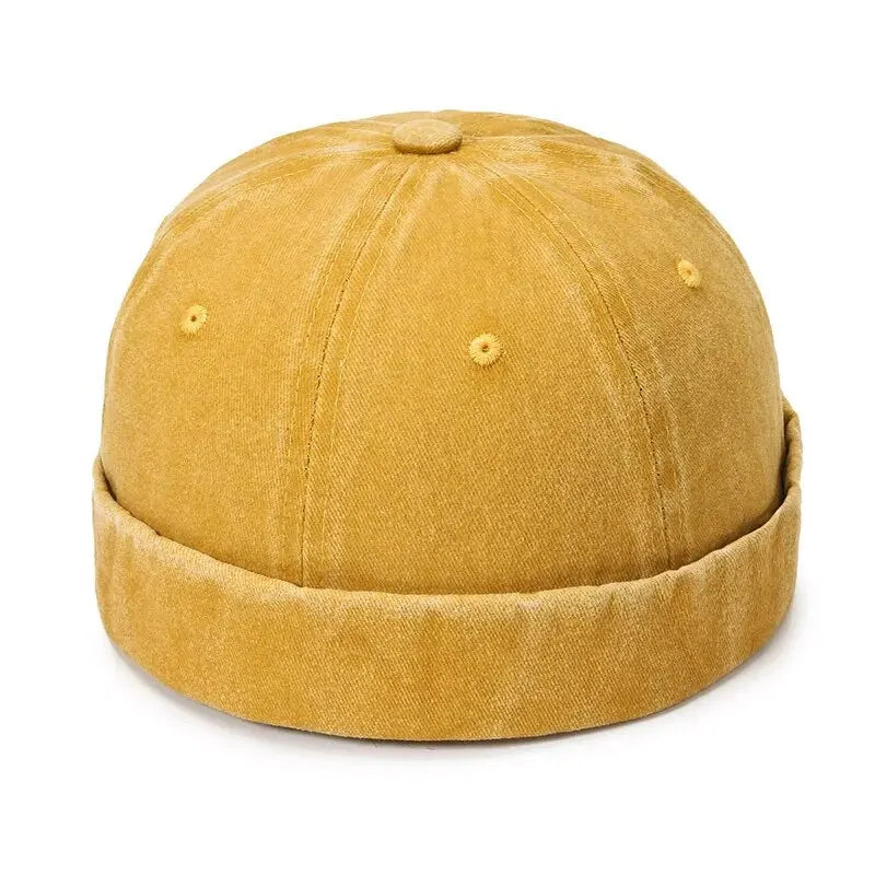 Hatsmen's Four Seasons Denim Cloth Gua Skin Hat, Street Bare Panel, Landlord Hat, Personality Fashion, Retro Outdoor Trend