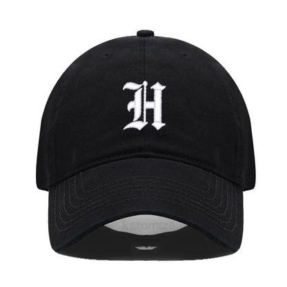 Old English Letter A-Z Embroider Baseball Cap Men Womne Soft Cotton Team Sport Visors Snapback Caps