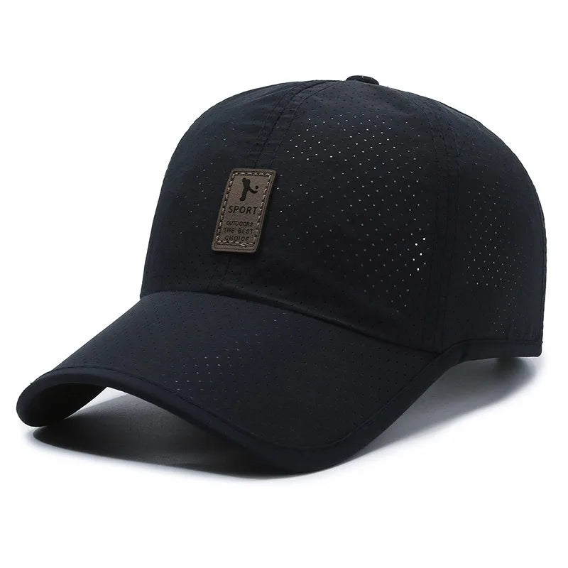 Quick-Drying Men Mesh Baseball Caps Spring Summer Male Breathable Snapback Hats Black Sport Dad