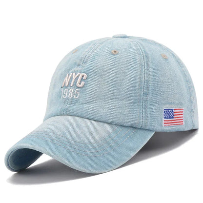 Denim Baseball Cap Men Women Embroidery Letter Jeans Snapback Hat Casquette Summer Sports Hip Hop