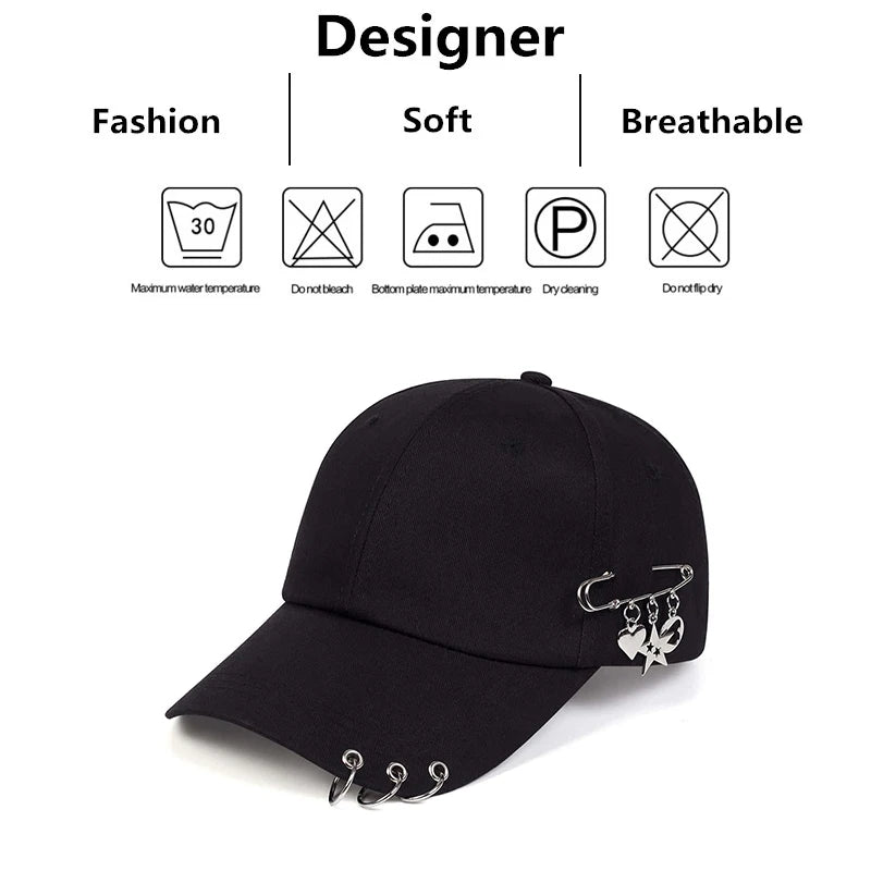 Unisex Star Iron Ring Baseball Caps Spring Autumn Outdoor Adjustable Casual Hats Sunscreen Hat