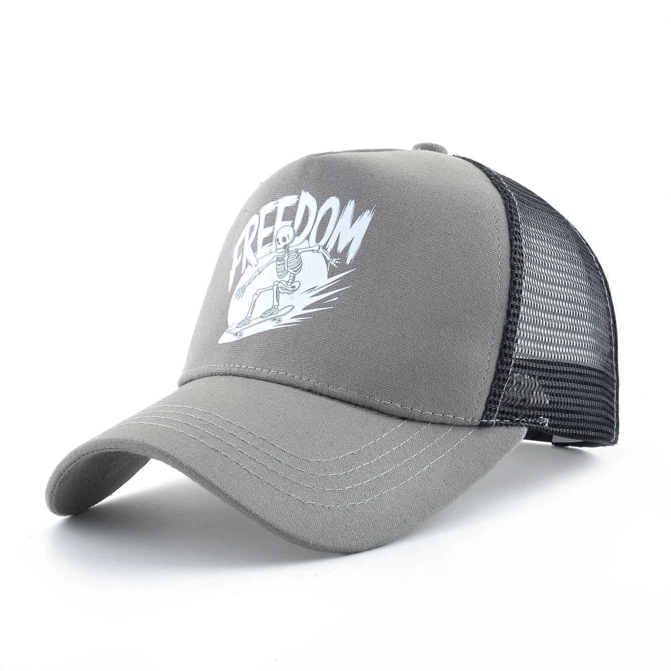 Summer Baseball Cap Outdoor Breathable Mesh Trucker Cap Men Women Printing Skull Snapback Hip Hop Caps Adjustable Visor Cap