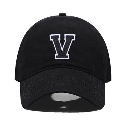 Initial Letter A-Z Embroider Baseball Cap Men Womne Soft Cotton Team Sport Visors Snapback Caps