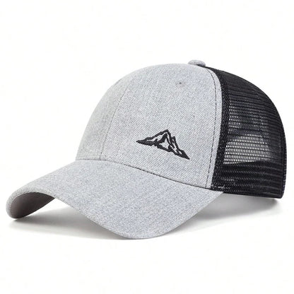 Unisex Mountain Range Embroidery Baseball Net Caps Spring Summer Outdoor Adjustable Casual Hats