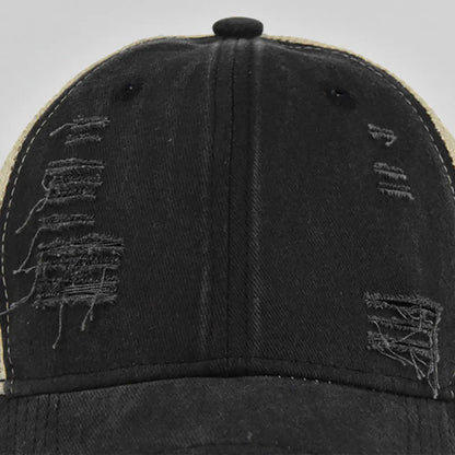 Summer Mesh Hole Baseball Cap Unisex Adjustable Washed Cotton Retro Casual Outdoor Sports Sun Hat