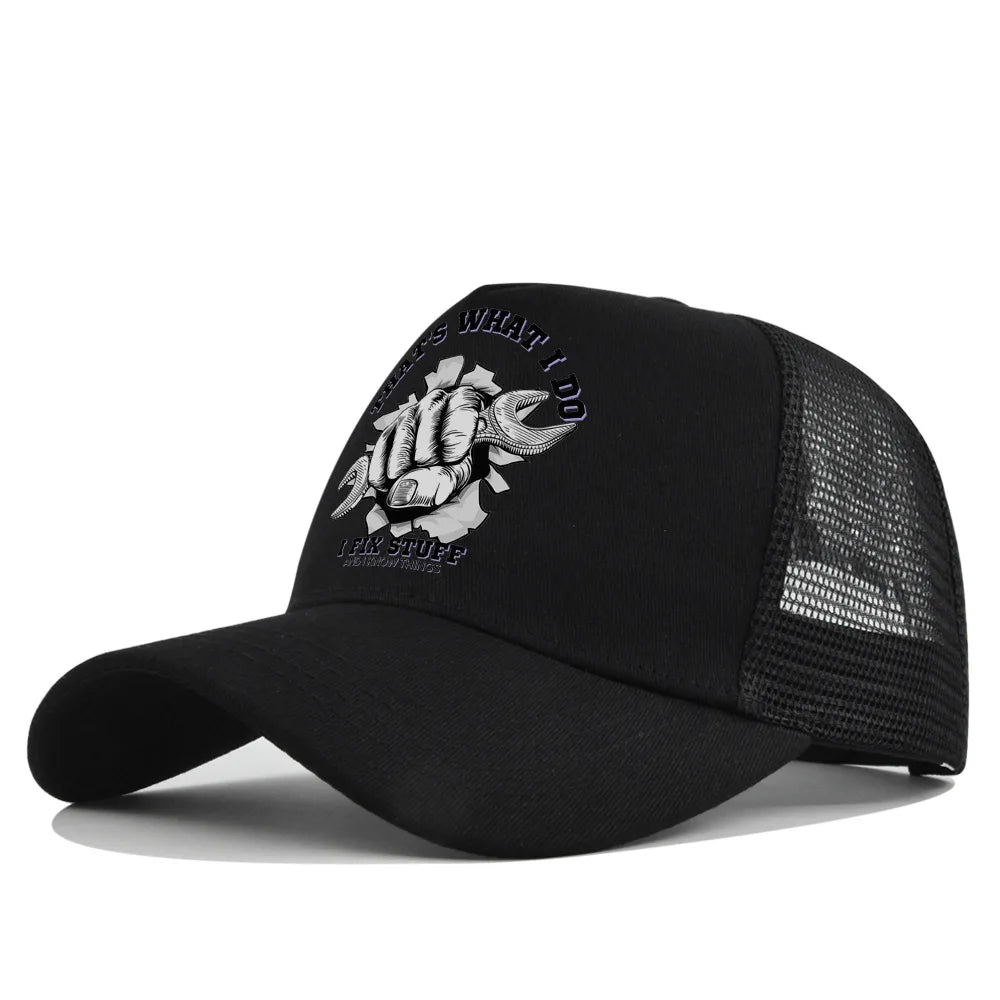 Spring Summer Printed Mesh Breathable Baseball Cap Personality Logo Men Women Couples Visor Hat