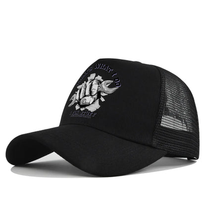 Spring Summer Printed Mesh Breathable Baseball Cap Personality Logo Men Women Couples Visor Hat
