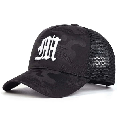 M Letter Camouflage Embroidery Baseball Net Caps Spring Summer Outdoor Adjustable Casual Hats