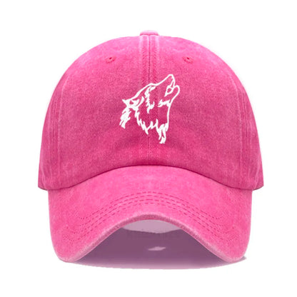 Women S Baseball Cap Men Washed Cotton Wolf Howl Embroidery Dad Hat Sport Golf Caps Man Sun Hats