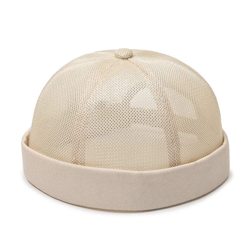 Quick Dry Brimless Hat Lightweight Daily Beanie Mesh Docker Cap Sailor Rolled Cuff Harbour Casual