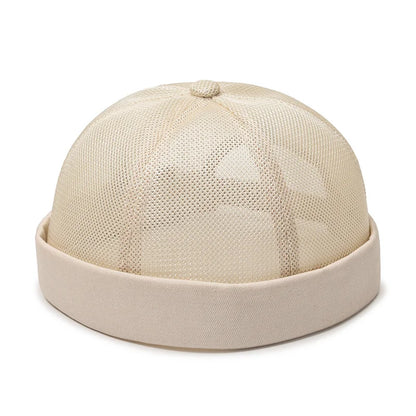 Quick Dry Brimless Hat Lightweight Daily Beanie Mesh Docker Cap Sailor Rolled Cuff Harbour Casual