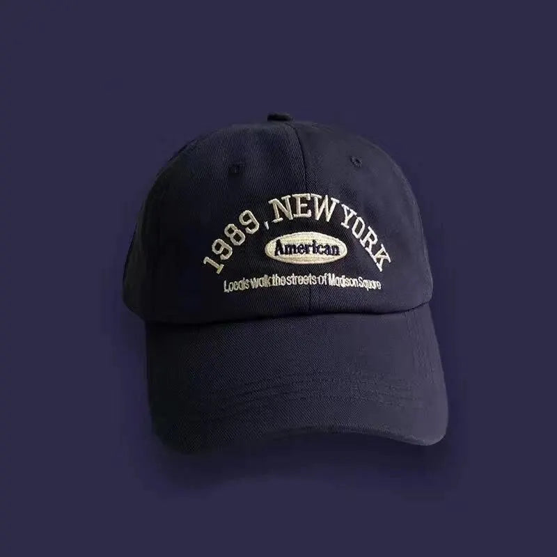 Korean Retro Baseball Hat Women's Autumn Winter Versatile Ins Street Letter Embroidered Caps Summer Couple Men