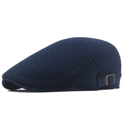 Men Mesh Newsboy Caps British Painters Hats Spring Summer Ventilate Berets Adjustable Flat Cap Hip
