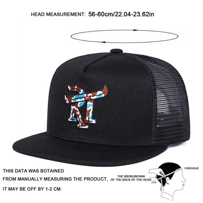 Unisex Rt Letter Embroidery Hip-Hop Net Hats Spring Summer Outdoor Adjustable Casual Baseball Caps