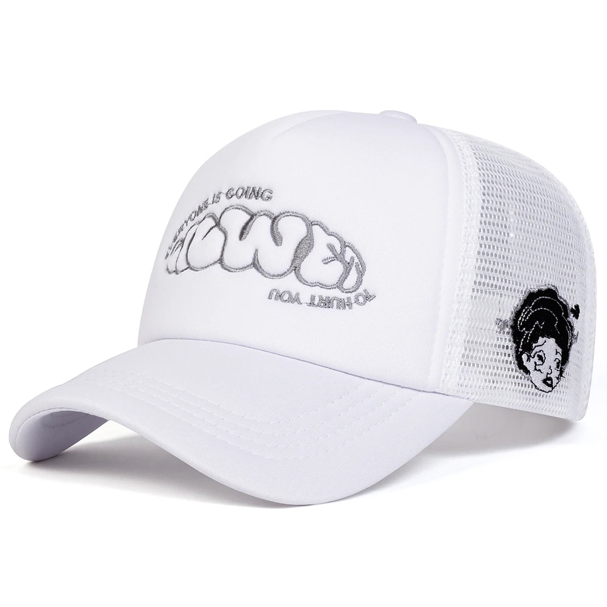 Unisex Everyone Is Going Embroidery Baseball Net Caps Spring Summer Outdoor Adjustable Casual Hats