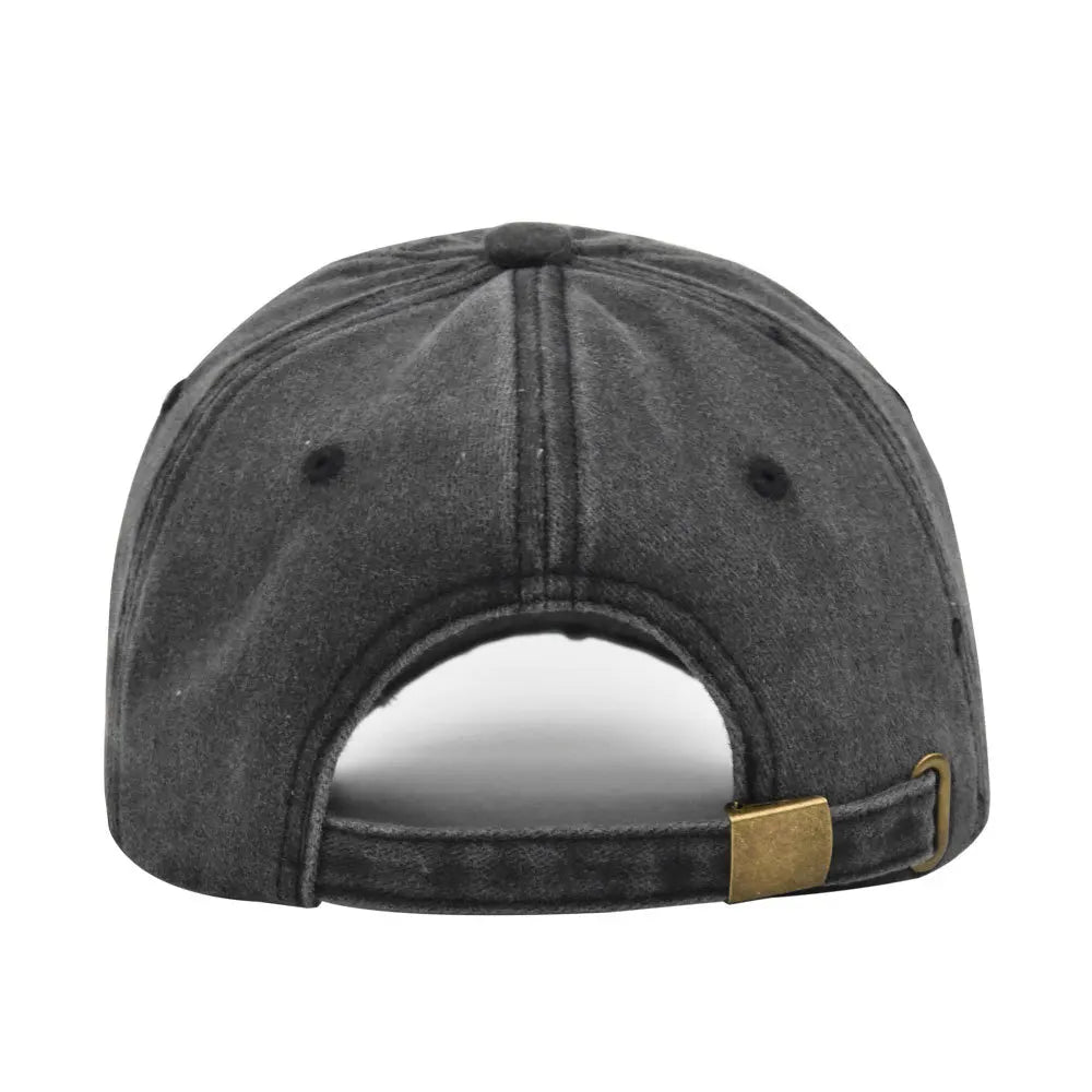 Retro Embroidered Letter Baseball Cap Unisex Adjustable Washed Cotton Hip Hop Snapback Outdoor