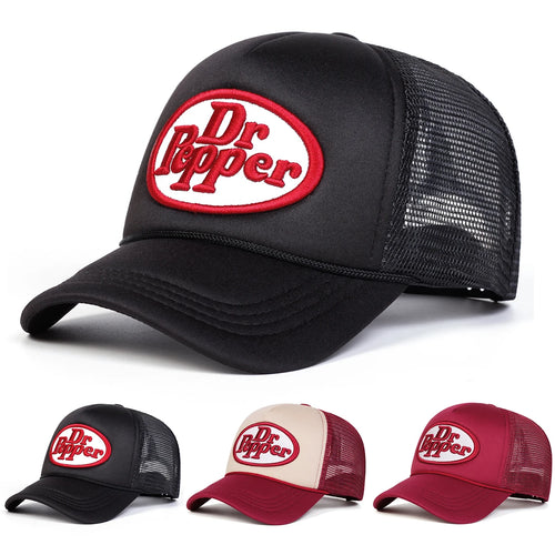 Unisex Dr Prpper Letter Embroidery Baseball Net Caps Spring Summer Outdoor Adjustable Casual Hats