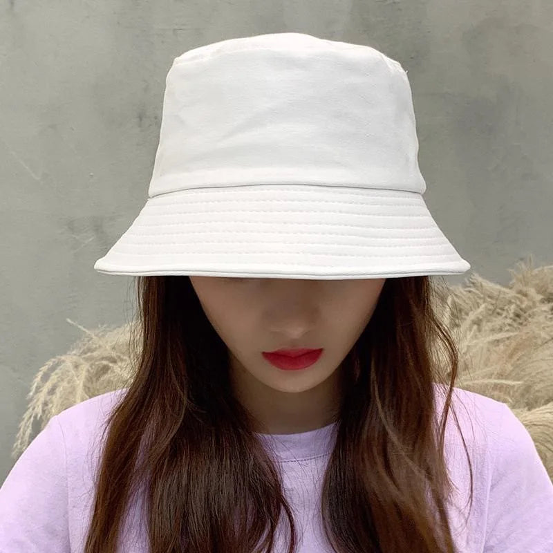 Spring Summer Women Men Bucket Hats Solid Panama Sunscreen Fisherman Cap Outdoor Beach Sun Hat