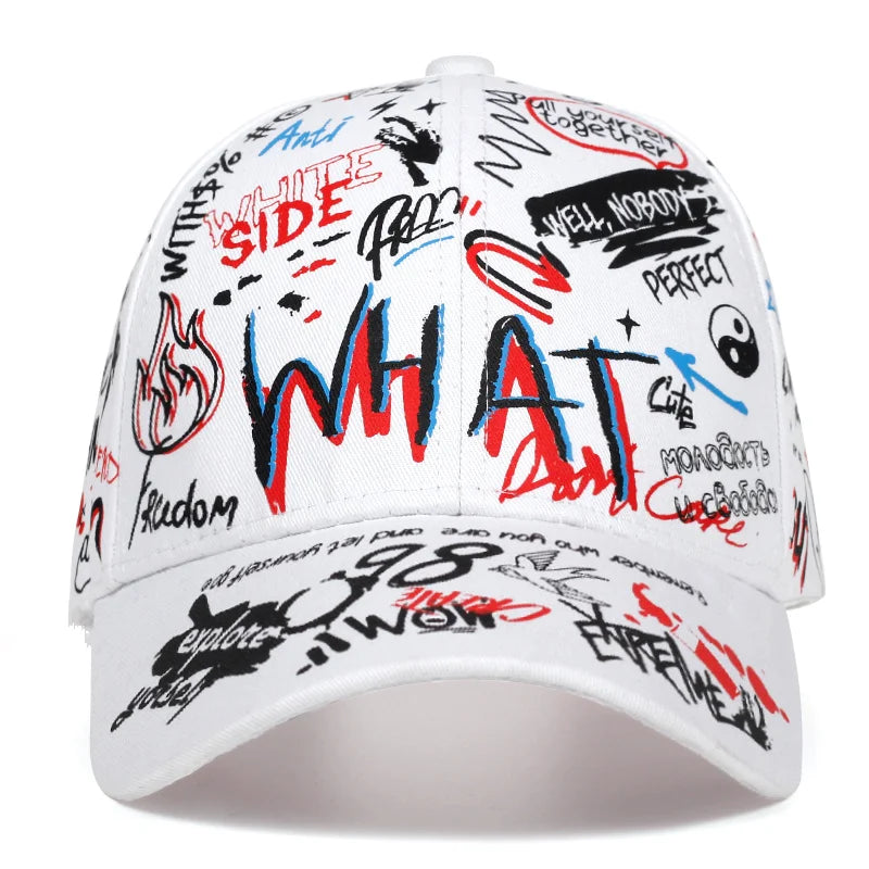 Graffiti Printing Baseball Cap Outdoor Cotton Shade Hat Men Women Summer Caps Adjustable Leisure