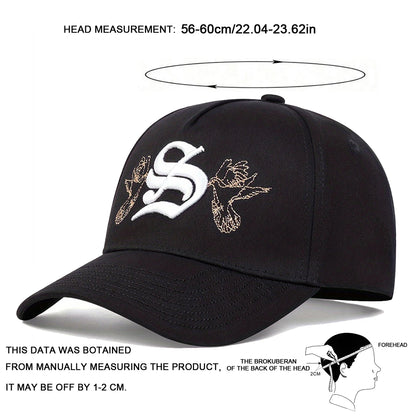 Unisex Personality S Letter Embroidery Snapback Baseball Caps Spring Autumn Outdoor Adjustable